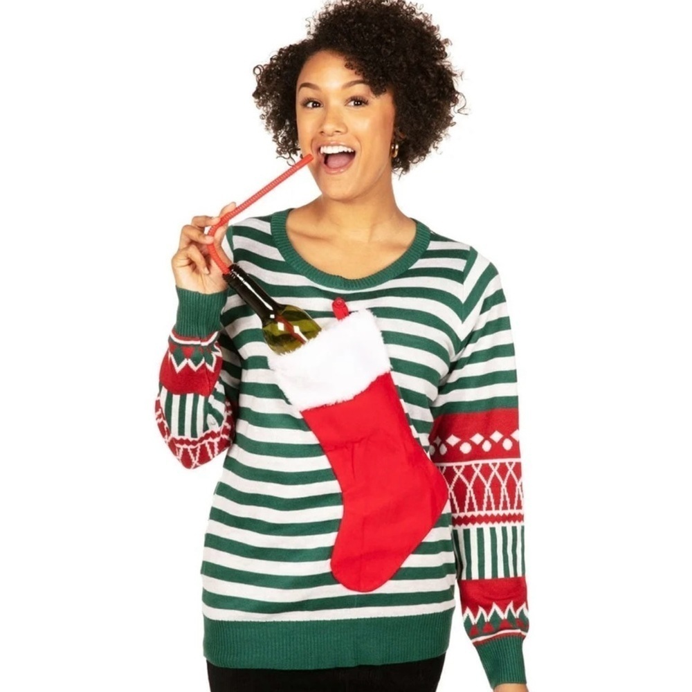 Tipsy Elves Women’s Stocking Stuffer Ugly‎ Christmas Sweater XL Holiday Festive